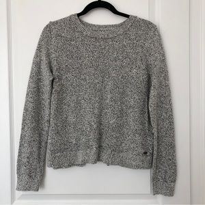 Roots WOMENS salt and pepper knit sweater with split back detail